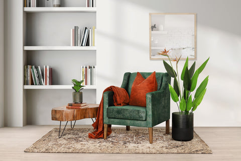 Leather Gallery Julia Fabric Armchair - Emerald Green