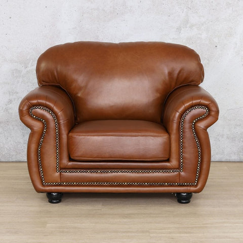 Leather Gallery Isilo Leather 1-seater Sofa - Royal Walnut: Customisable Furniture