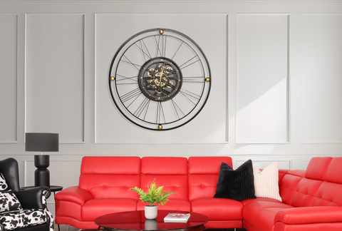 Leather Gallery Statement Wall Clocks: Sutton Industrial Clock