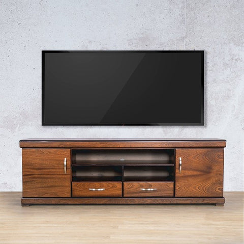 Leather Gallery Urban Walnut 2m Plasma Unit with Cabinets, Drawers & Shelves