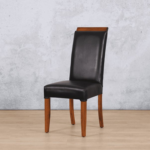 Leather Gallery Urban Walnut Czar Black Dining Chair
