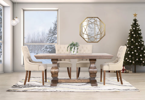 Leather Gallery 6-Seater Dining Sets: Belmont Dining Table with Duchess Dining Chairs