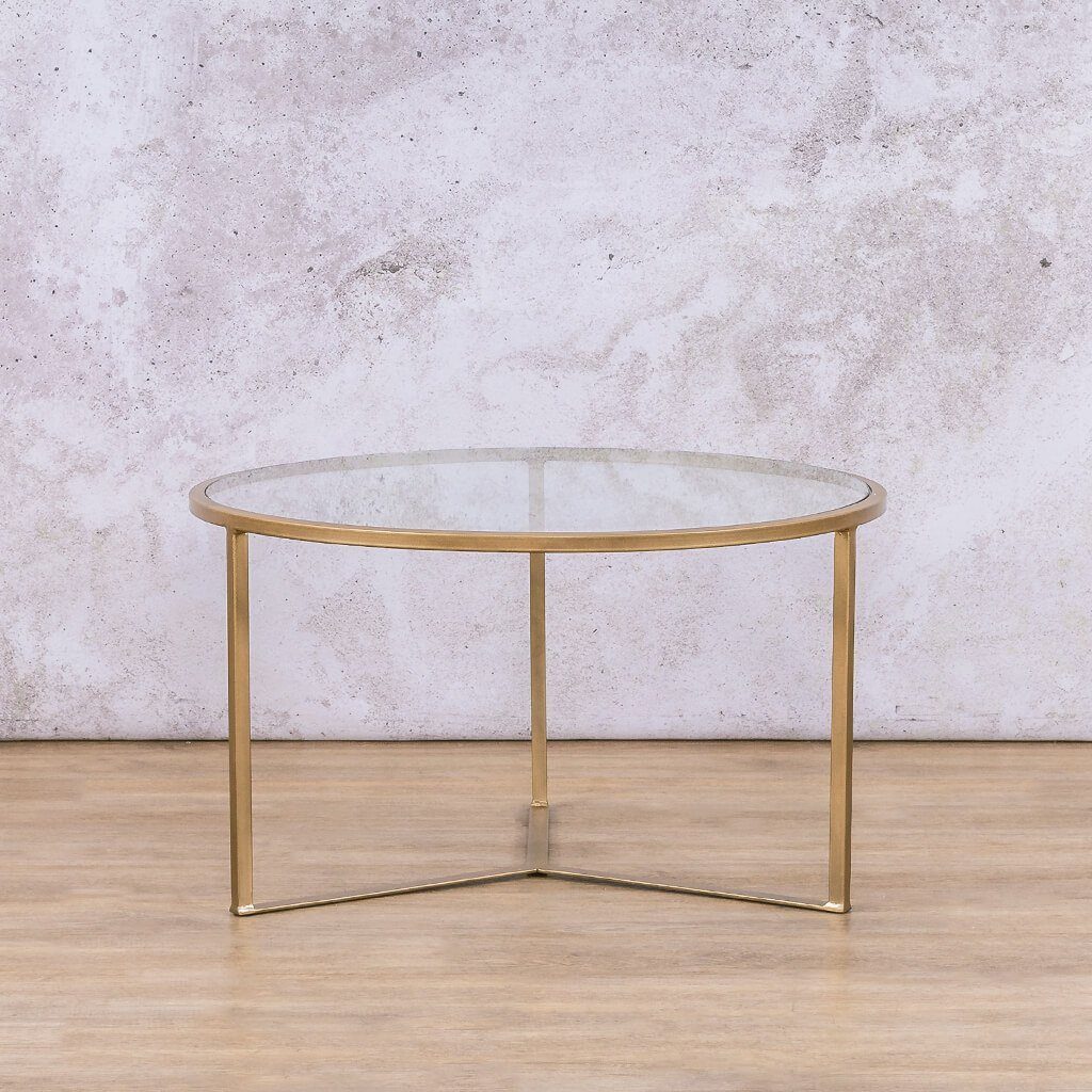 set of 2 gold side tables