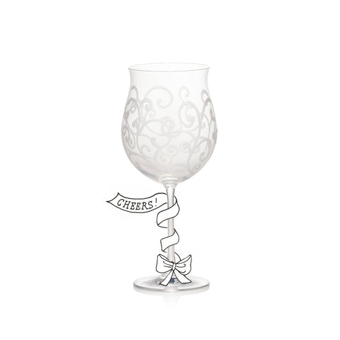 Peacock Super Bling Wine Glass by Lolita