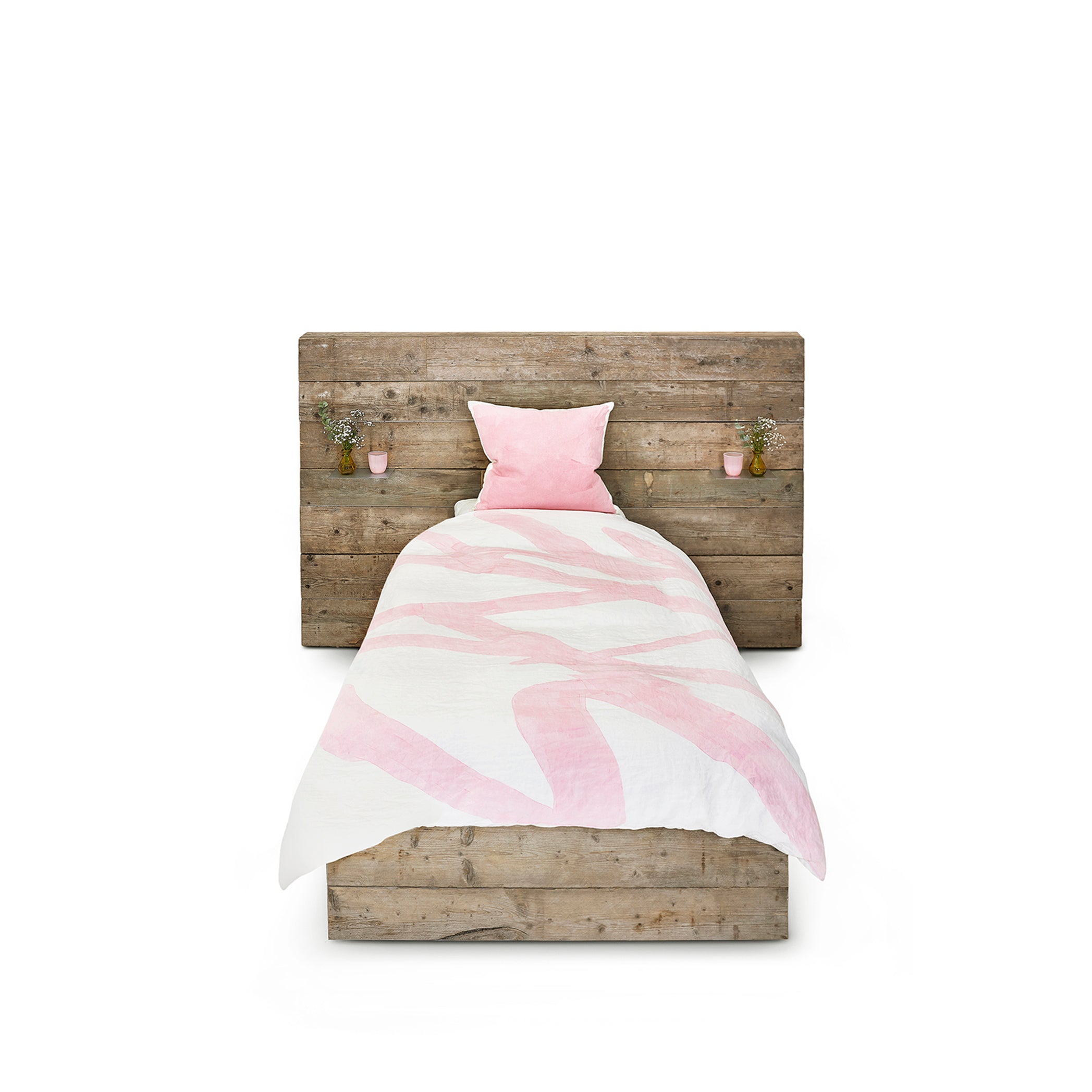 Bespoke Word Linen Duvet Cover In Rose Pink Single Summerill