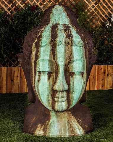 Extra Large Buddha Head Garden Sculpture
