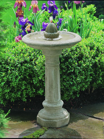 Acorn Small Pedestal Water Fountain By Outdoorartpros