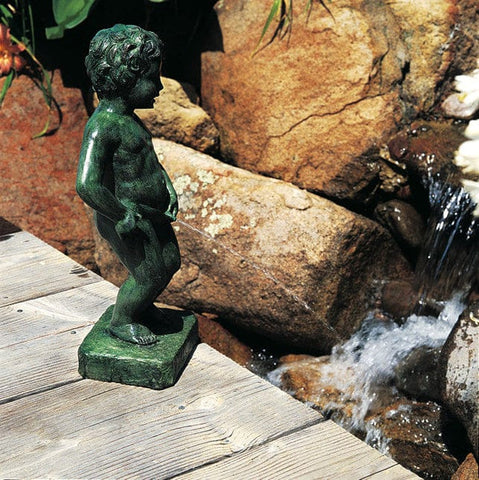 Brass Baron Belgian Boy Brass Garden Statue