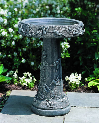 Hummingbird Cast Stone Birdbath