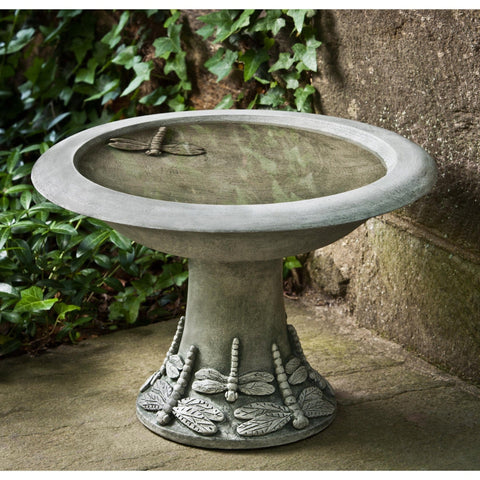 Small Dragonfly Cast Stone Bird Bath Fountain