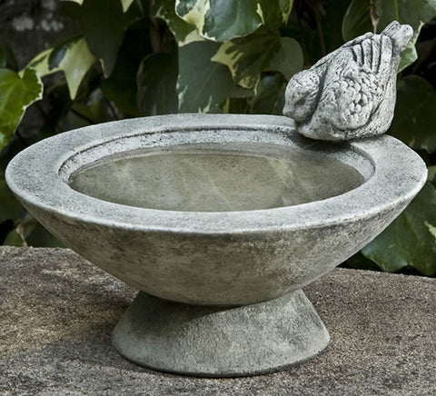 Songbird's Rest Cast Stone Birdbath