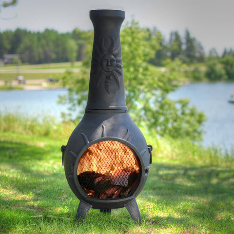 The Blue Rooster Sun Chiminea