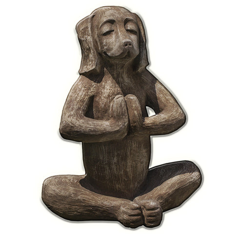 Yoga Dog Cast Stone Garden Statue