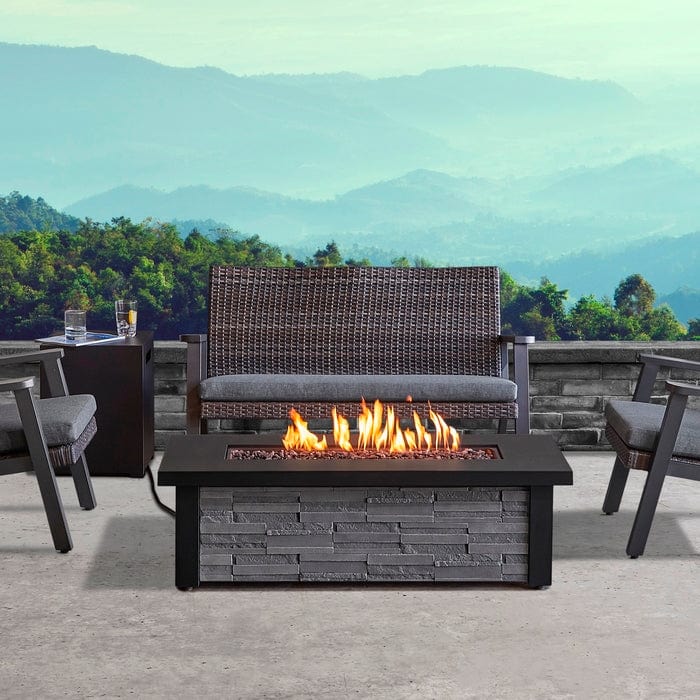 Berthoud Propane Fire Table In Stacked Stone With Ng Conversion