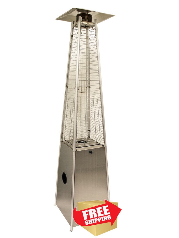 91 Tall Radiant Heat Glass Tube Outdoor Patio Heater In Stainless Ste