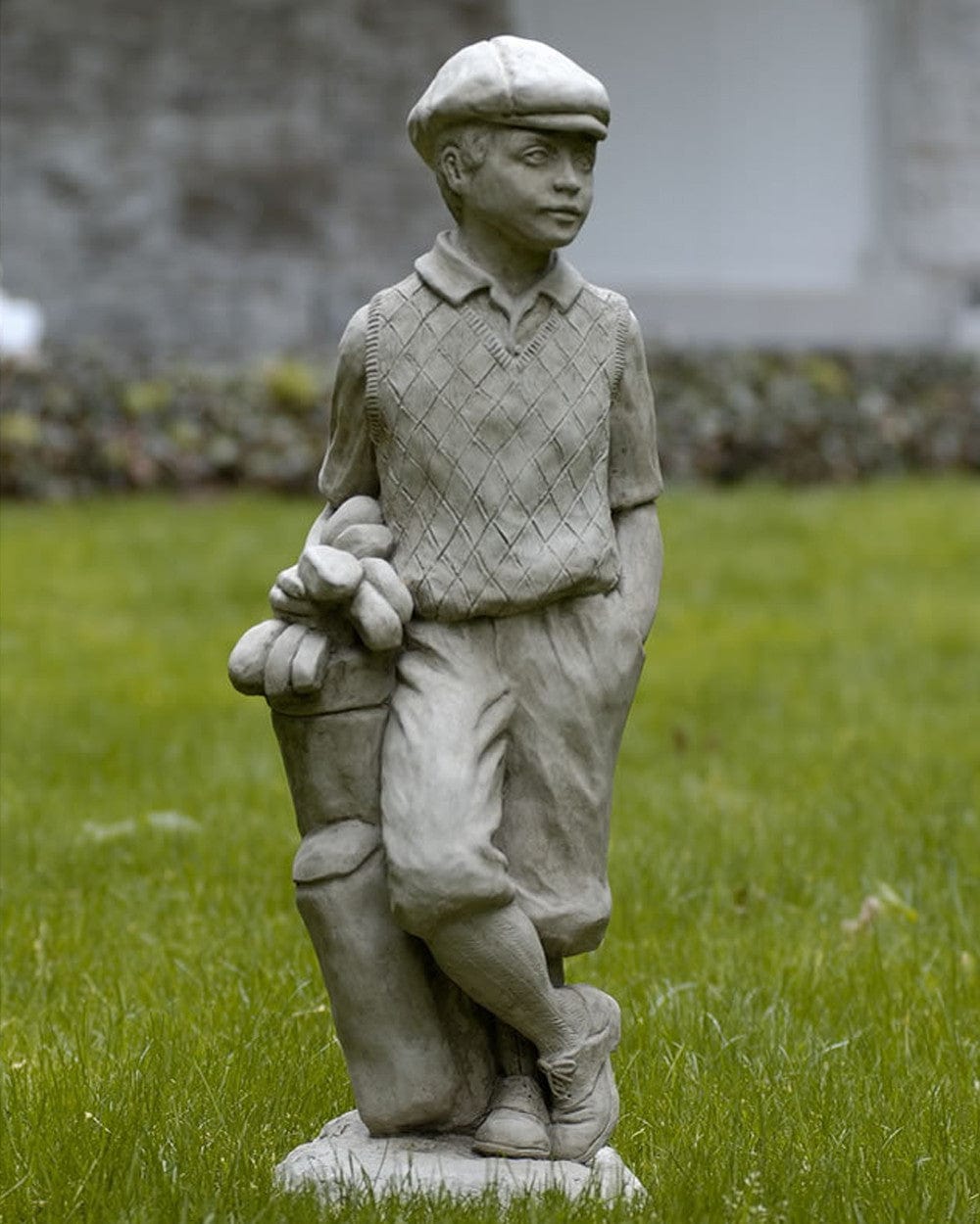 Golfer Frog Cast Stone Garden Statue