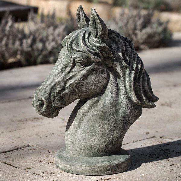Spirit Horse Head Cast Stone Garden Statue