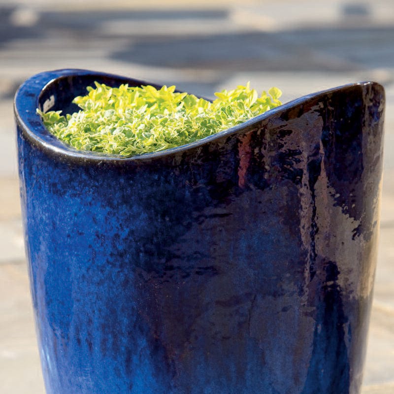 Hyphen Tall Glazed Ceramic Planters Blue