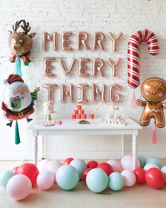 Pastel Candy Cane Foil Balloon 41 - Jumbo Christmas Party Balloon, Cute  Holiday Decor - GenWooShop