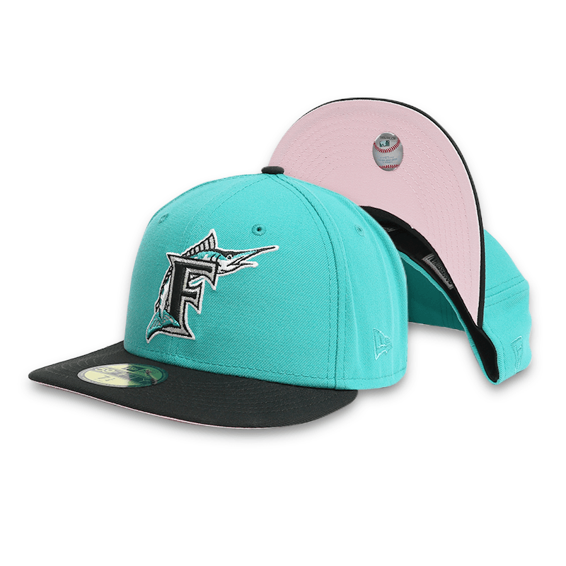 Shop New Era 59Fifty Florida Marlins Two Tone Fitted Hat 70580181 black