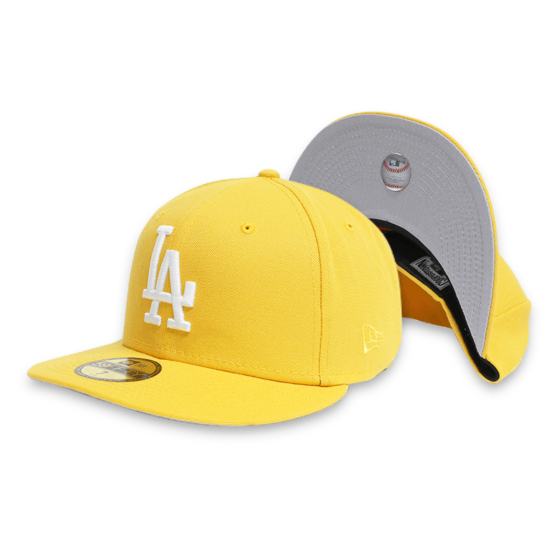 yellow dodgers fitted hat