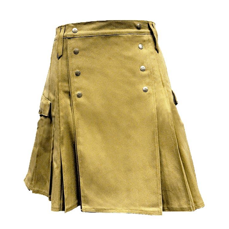 Khaki Utility Kilt | Modern Utility / Sports Kilts - Kiltman Kilts