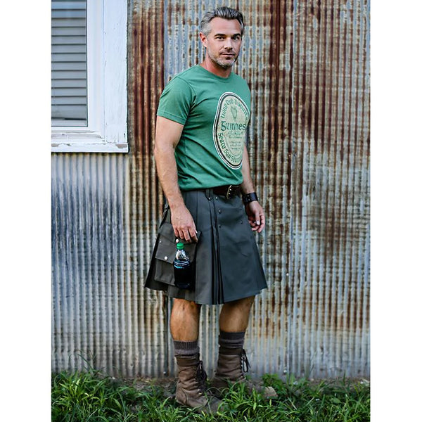 Dark Green Utility Kilt | Moss Colored Utility / Sports Kilts - Kiltman ...