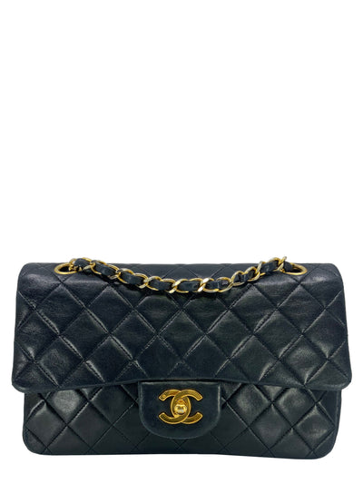 Chanel Classic M/L Medium Double Flap Bag Black Caviar 24K Gold