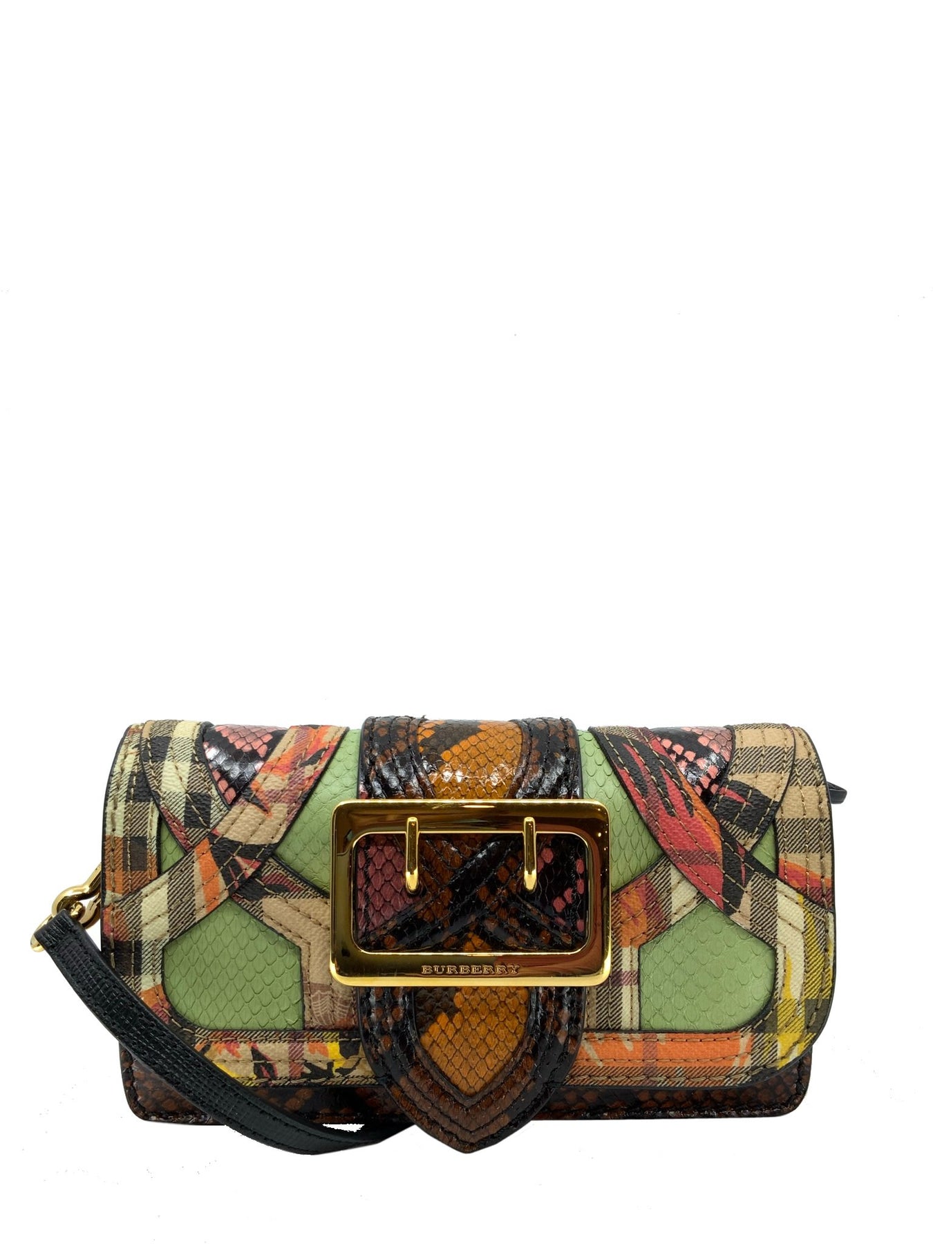 Burberry Patchwork Snakeskin Buckle Flap Bag - Consigned Designs