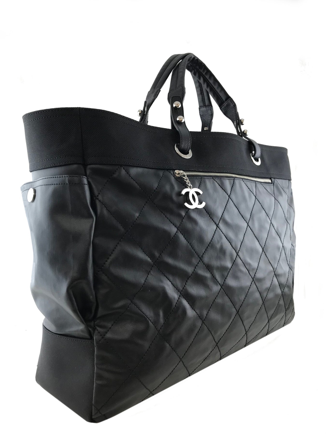 Chanel Quilted Coated Canvas Paris Biarritz Weekender Travel Bag ...