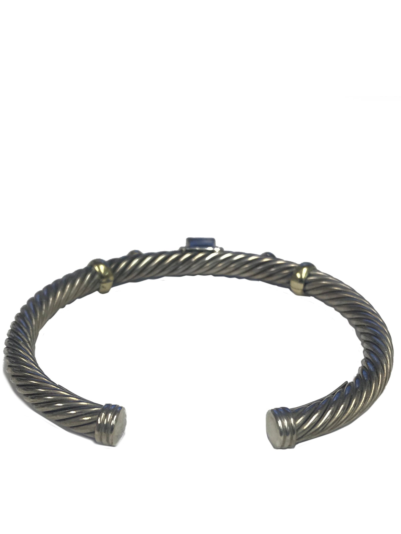 David Yurman Silver 14k Gold Renaissance Cable Cuff Bracelet ...