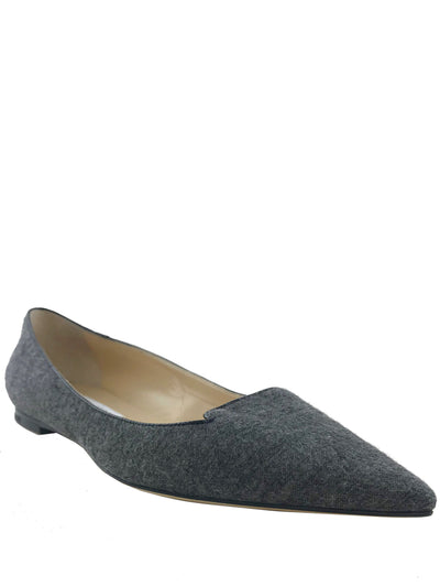 Chanel Tweed 37C Classic Leather Ballerina Ballet Flats CC-1109p