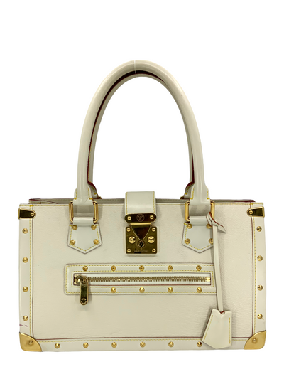 White Louis Vuitton Suhali Lockit MM Handbag – Designer Revival