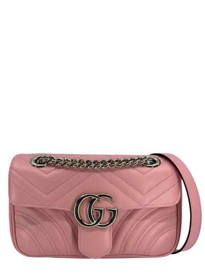 Gucci Brown Gg Marmont Velvet Small Shoulder Bag