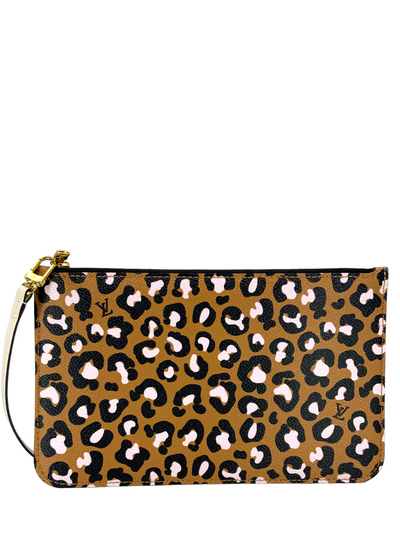 Repurposed LV Leopard pocket bag purse