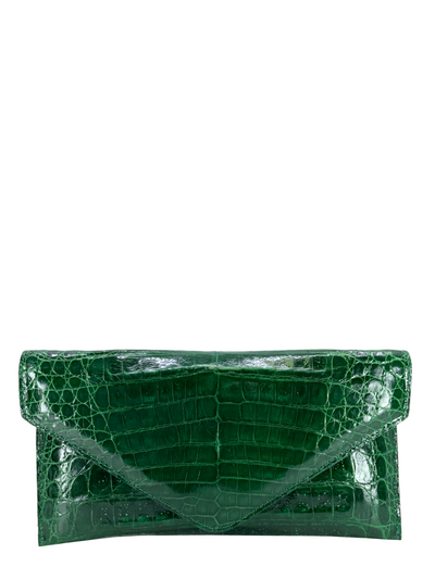 Emerald alligator Hermes Jige clutch.  Purses and bags, How to make  handbags, Bags