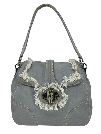 PRADA Denim Bijoux Studded 2ways Shoulder Hand Tote Bag Canapa Women Mint  Z1536 | eBay