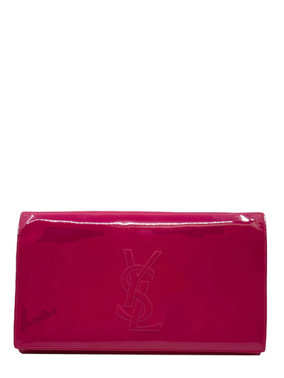 Saint Laurent YSL Black Uptown Leather Clutch Pochette