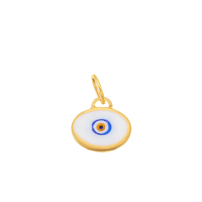 White Protection JuJu Eye in 24K Gold