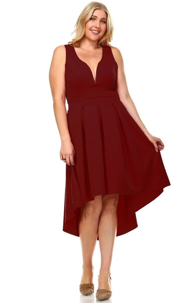 pleated midi dress plus size