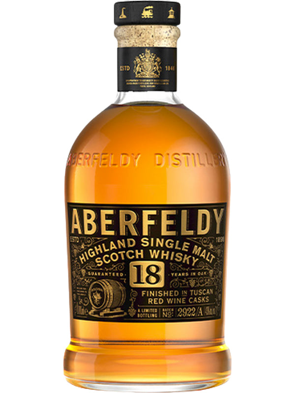 Aberfeldy 18 Year Old Scotch Whisky Finished in Tuscan Red Wine Casks