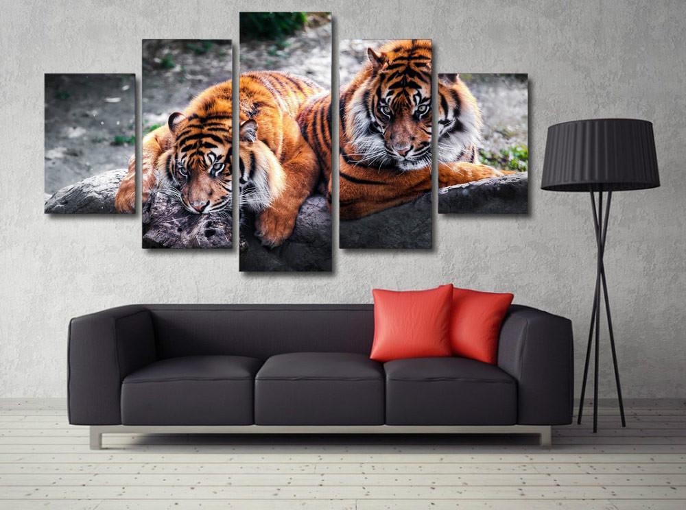 Canvas Print Painting Tigers Chilling Painting for Living  