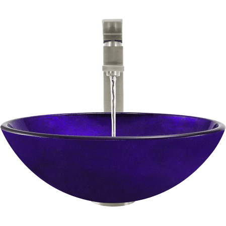 Glass Vessel Bathroom Sink 16 1 2 Purple Round Foil Undertone Polaris P246