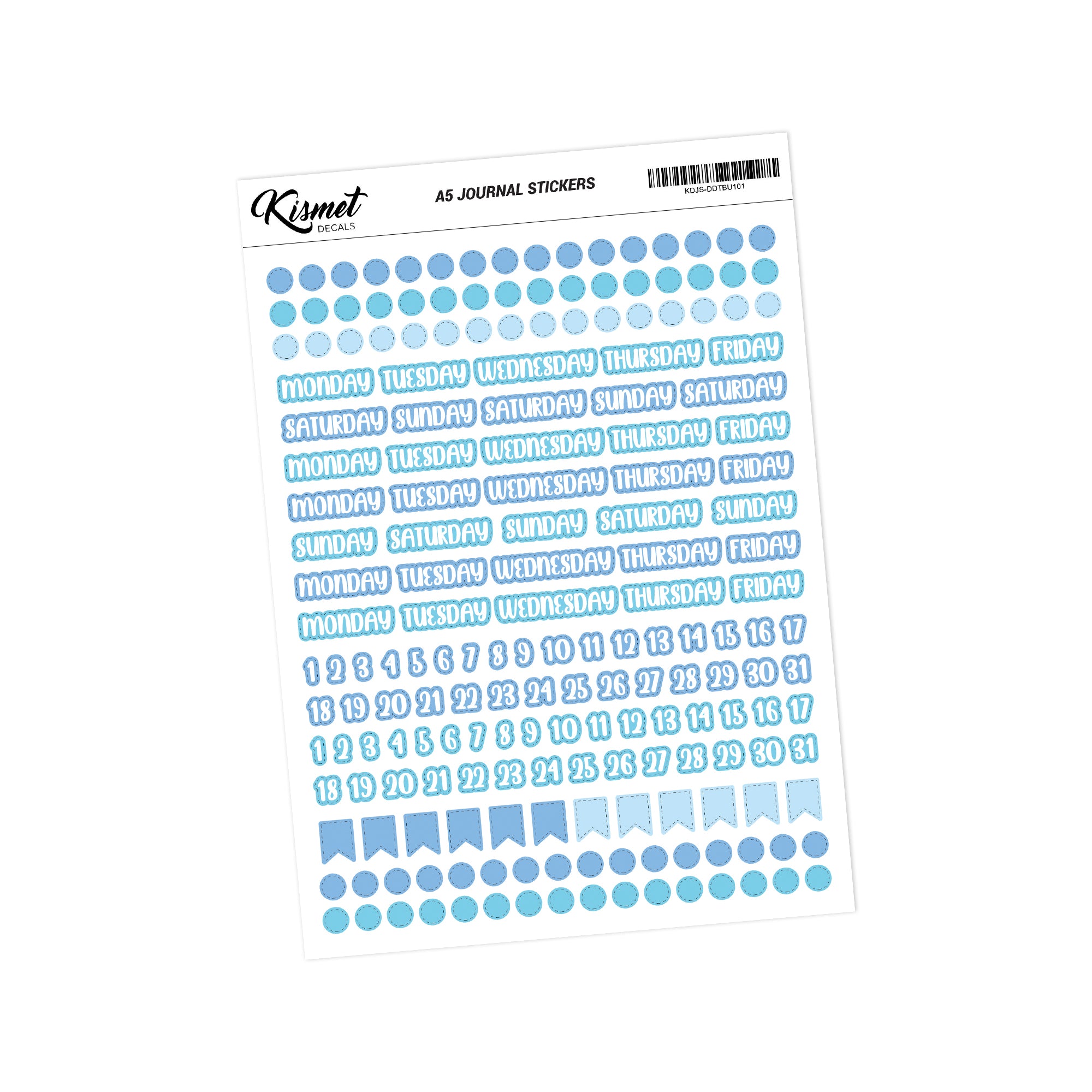 A5 Months Of The Year Small Letter Stickers - 5.3 X 8.3 - Craft Jour
