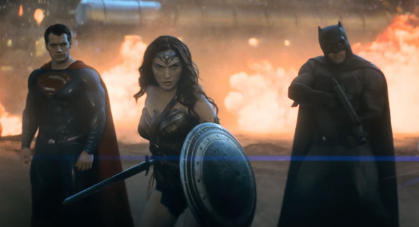 The holy trinity: (from left) Superman, Wonder Woman, and Batman