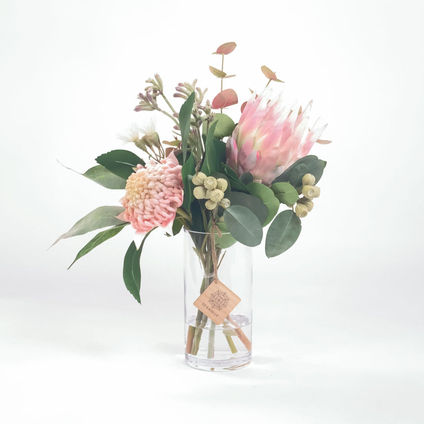 Waratah and king protea (pink) - Medium