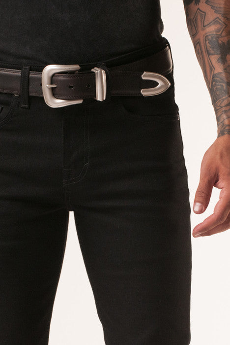 Lone Rider Black Leather Belt – denimkratos