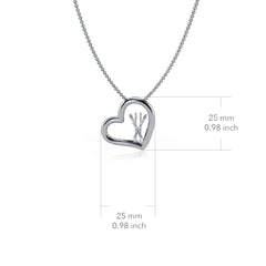 Ski Heart Necklace