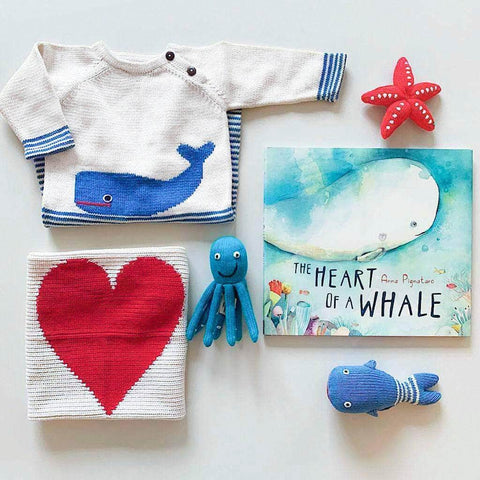 Von Walen inspiriertes sechsteiliges Bio-Baby-Geschenkset