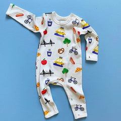 Estella Organic Baby Gift Set - Hand Knit Pretzel Romper, Bonnet